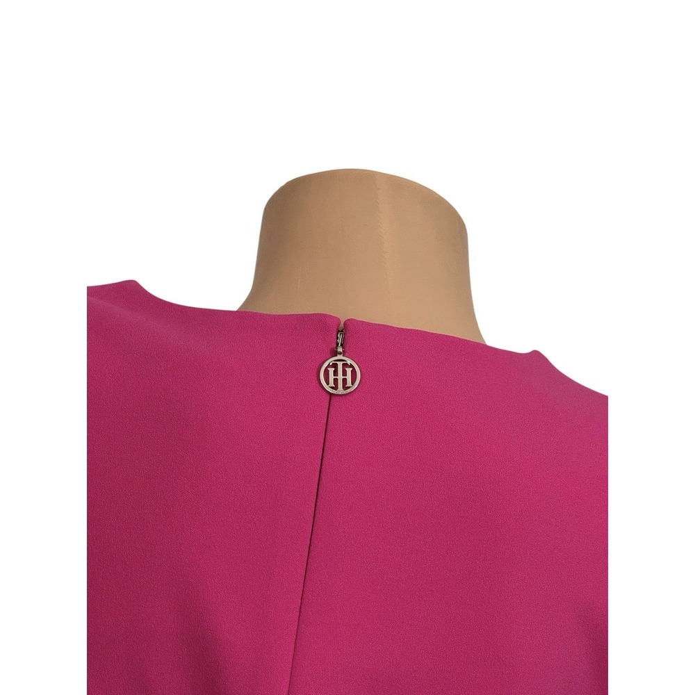 Tommy Hilfiger Womens Size 4 Knee Length Dress Pink Short Sleeve Faux Pocket - Picture 6 of 8
